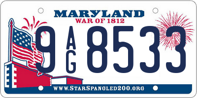 MD license plate 9AG8533