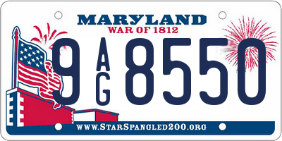MD license plate 9AG8550