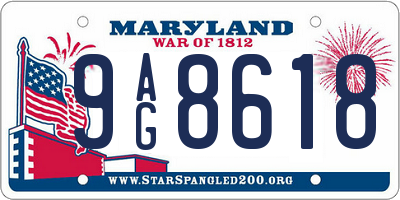 MD license plate 9AG8618