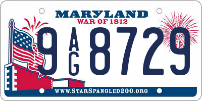 MD license plate 9AG8729