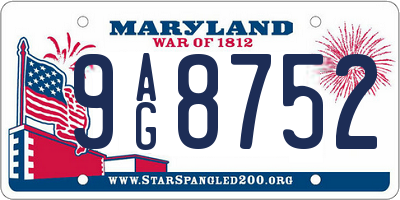 MD license plate 9AG8752