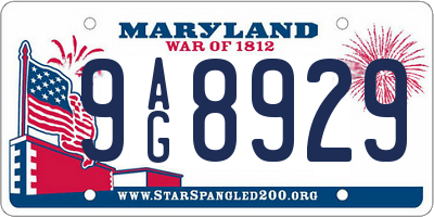 MD license plate 9AG8929