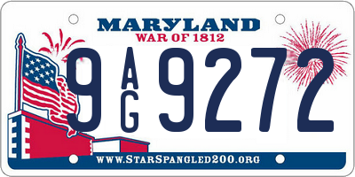 MD license plate 9AG9272