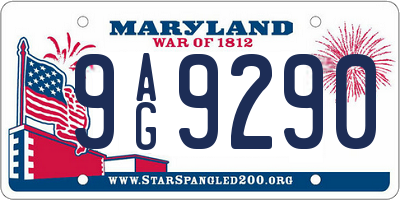 MD license plate 9AG9290