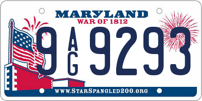 MD license plate 9AG9293