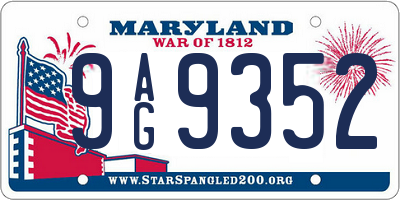 MD license plate 9AG9352