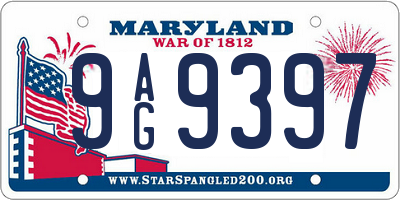 MD license plate 9AG9397