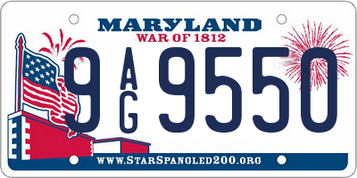 MD license plate 9AG9550