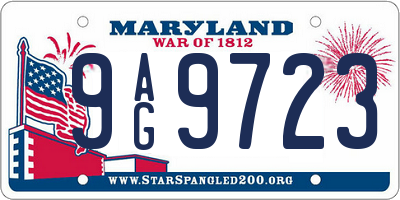 MD license plate 9AG9723