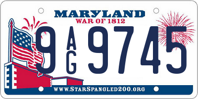 MD license plate 9AG9745