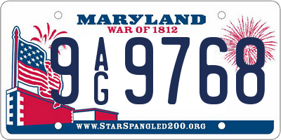 MD license plate 9AG9768