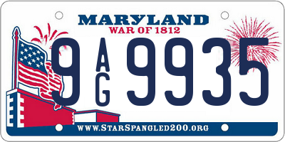 MD license plate 9AG9935