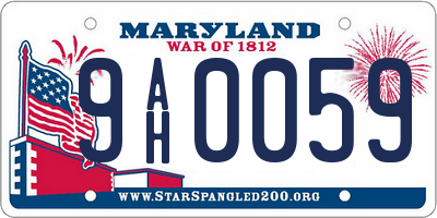 MD license plate 9AH0059