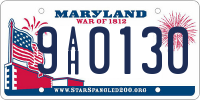 MD license plate 9AH0130
