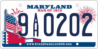 MD license plate 9AH0202