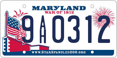 MD license plate 9AH0312