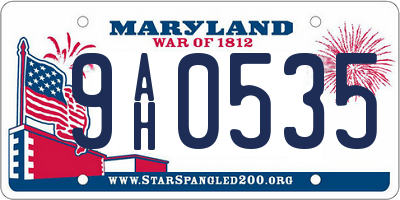 MD license plate 9AH0535
