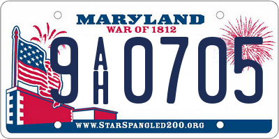 MD license plate 9AH0705
