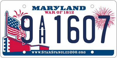MD license plate 9AH1607