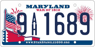 MD license plate 9AH1689