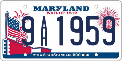 MD license plate 9AH1959