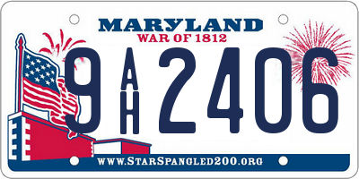 MD license plate 9AH2406