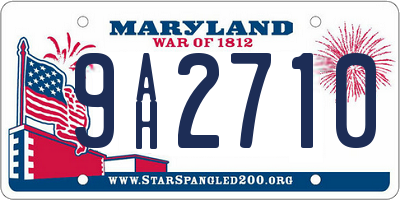 MD license plate 9AH2710