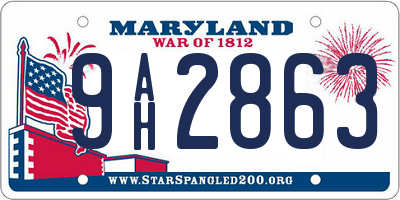 MD license plate 9AH2863