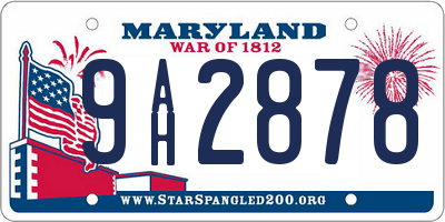 MD license plate 9AH2878
