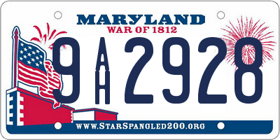 MD license plate 9AH2928