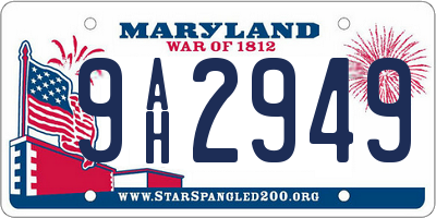 MD license plate 9AH2949