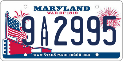 MD license plate 9AH2995