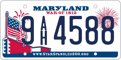 MD license plate 9AH4588