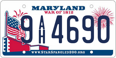MD license plate 9AH4690