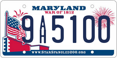 MD license plate 9AH5100