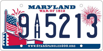 MD license plate 9AH5213