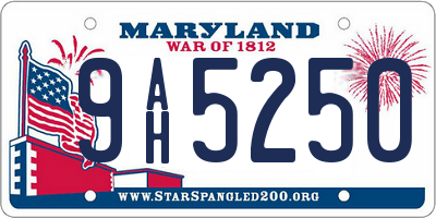 MD license plate 9AH5250