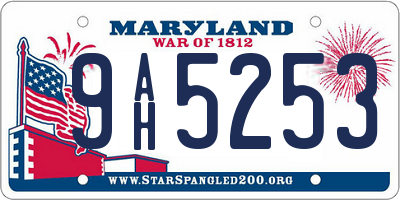 MD license plate 9AH5253