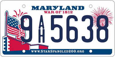 MD license plate 9AH5638