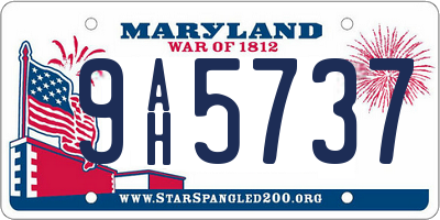 MD license plate 9AH5737