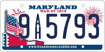 MD license plate 9AH5793