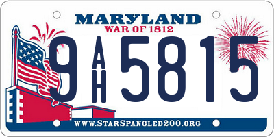 MD license plate 9AH5815