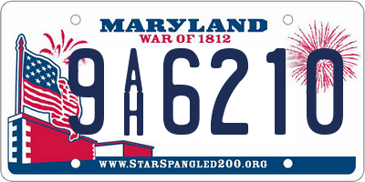 MD license plate 9AH6210