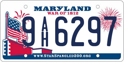 MD license plate 9AH6297