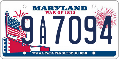 MD license plate 9AH7094