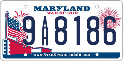 MD license plate 9AH8186