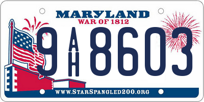MD license plate 9AH8603