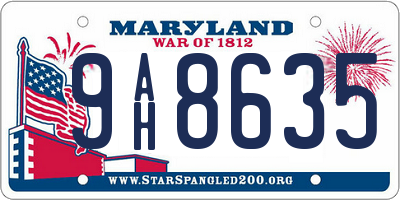 MD license plate 9AH8635
