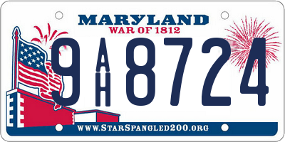 MD license plate 9AH8724