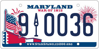 MD license plate 9AI0036